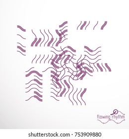 Flowing rhythm, abstract wave lines vector background for use in graphic and web design. 