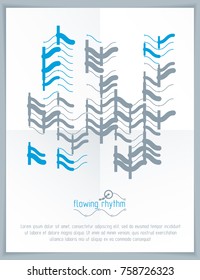 Flowing rhythm, abstract wave lines vector background for use as advertising poster or banner design.