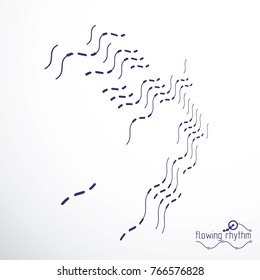 Flowing rhythm, abstract wave lines vector background for use in graphic and web design. 