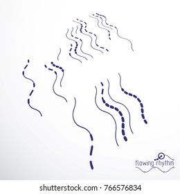 Flowing rhythm, abstract wave lines vector background for use in graphic and web design. 