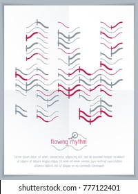 Flowing rhythm, abstract wave lines vector background for use as advertising poster or banner design.