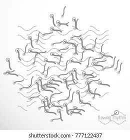 Flowing rhythm, abstract wave lines vector background for use in graphic and web design. 