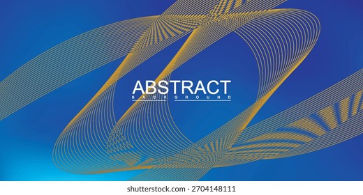 Una forma abstracta fluida, en forma de cinta, hecha de finas líneas doradas-amarillas que se cruzan, creando una sensación dinámica de movimiento y textura digital.