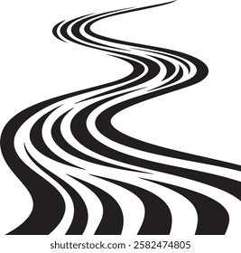 A flowing river icon with curved lines representing water movement