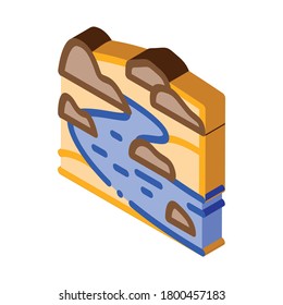 flowing river icon vector. isometric flowing river sign. color isolated symbol illustration