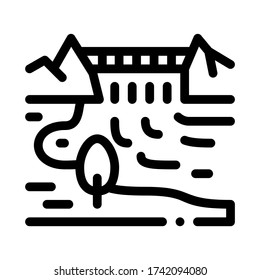 vector de icono del río que fluye. seña del río que fluye. ilustración de símbolo de contorno aislado