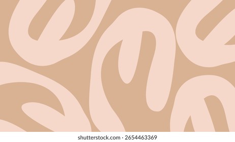 Fließende abgerundete Formen in rosafarbenem, auf einer bräunlichen Leinwand geschichtetem Rosa. Eine beruhigende, weiche und elegante abstrakte Komposition.