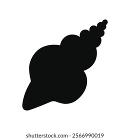 A flowing seashell vector silhouette design with curves