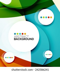 Flowing shapes fresh business template, brochure or card design template