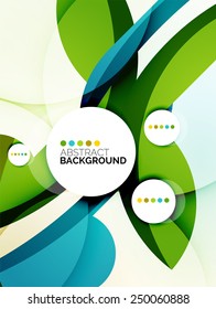 Flowing shapes fresh business template, brochure or card design template