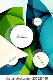 Flowing shapes fresh business template, brochure or card design template