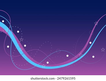 


Línea de patrón de onda fluida y giratoria con estrella blanca sobre fondo azul y púrpura. Cintas de rayas Abstractas para Anuncios, Fondo de pantalla y fondo, libro de cubierta. Concepto de hadas.
