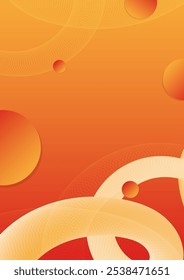 Flowing smooth wave pattern and 3d line on orange and red color background. Internet network and communication signal technology, fiber optic line. Science and music backdrop. Chinese new year. 


