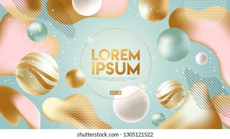 Flowing soft shapes background. Fluid graphic elements composition. Modern, fresh, trendy banner, poster, cover. Abstract vector fashionable template. Easy editable cover template. EPS 10 Vector image
