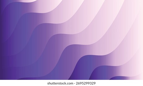 Ilustración de ondas suaves que fluyen Formas fluidas Fondo de gradiente suave Tonos púrpura