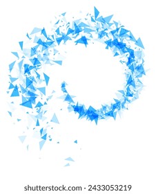 A flowing spiral of blue and white triangles, representing movement and fluidity, perfect for conveying innovation and progress.