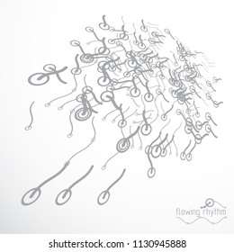 Flowing stripes, vector abstract wave lines illustration for use as website background.