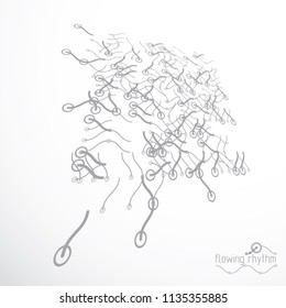 Flowing stripes, vector abstract wave lines illustration for use as website background.