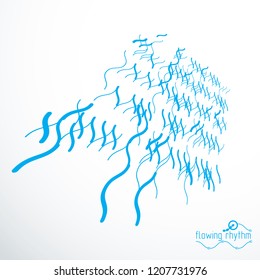 Flowing stripes, vector abstract wave lines illustration for use as website background.