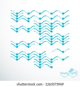 Flowing stripes, vector abstract wave lines illustration for use as website background.