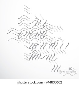 Flowing stripes, vector abstract wave lines illustration for use as website background.