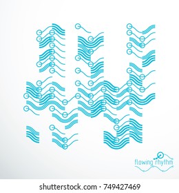 Flowing stripes, vector abstract wave lines illustration for use as website background.
