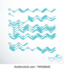 Flowing stripes, vector abstract wave lines illustration for use as website background.