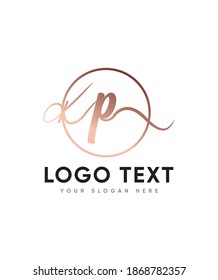 A flowing style and  beautiful handwritten letter type P  logo template, Vector logo for business and company identity 