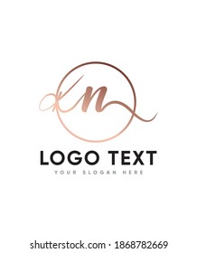 A flowing style and  beautiful handwritten letter type N  logo template, Vector logo for business and company identity 