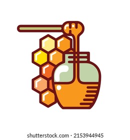 Flowing, sweet honey in a jar. A healthy treat.