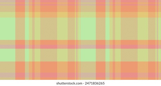 Flowing tartan texture check, robe vector seamless background. Subtle plaid fabric pattern textile in orange and light color.