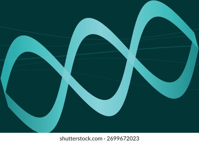 Las Formas abstractas fluidas de color verde azulado con líneas sutiles crean un fondo dinámico y moderno sobre un lienzo de color verde azulado oscuro.