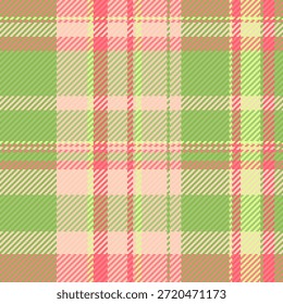 Textura de Vector textil fluida, patrón de fondo periódico sin costuras. Ropa interior de tela a cuadros de tartán en verde y paleta de colores claros.