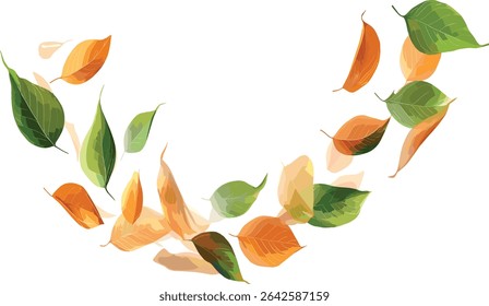 Flowing vector leaf shapes, cut out movement, curl pattern, nature inspired graphics, abstract leaf designs, fluid shapes for illustrations, dynamic organic forms, leaf design