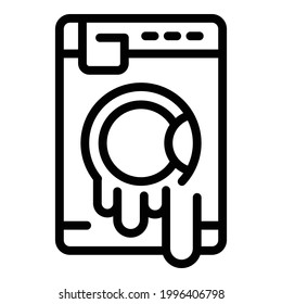 Flowing washing machine icon. Outline Flowing washing machine vector icon for web design isolated on white background