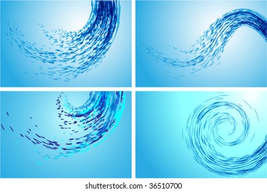 flowing water illustration set