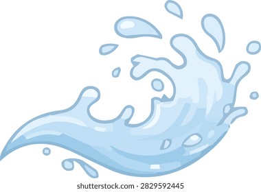 Flowing Water Wave Wavelet Fluid Splash Motion Vector Icon Illustration