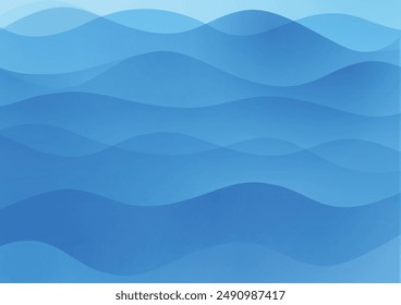 Agua que fluye, olas, Imagen de verano Azul