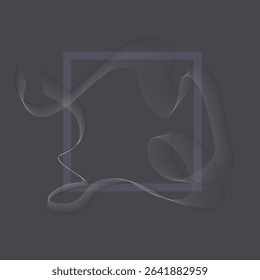 Flowing wave design. Abstract glowing wave lines on grey background. Dynamic wave pattern. Modern flowing wavy lines. Futuristic technology concept. Suitable for banner, poster, cover, brochure, flyer