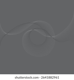 Flowing wave design. Abstract glowing wave lines on grey background. Dynamic wave pattern. Modern flowing wavy lines. Futuristic technology concept. Suitable for banner, poster, cover, brochure, flyer