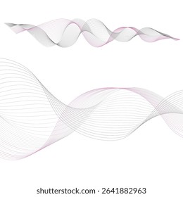 Flowing wave design. Abstract glowing wave lines on light background. Dynamic wave pattern. Modern flowing wavy lines. Futuristic technology concept. Suitable for banner, poster, cover, brochure, flye