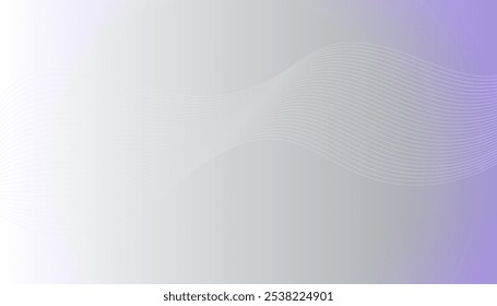 Diseño de líneas de onda fluidas Abstractas rayas curvas lisas Plantilla Forma fluida blanca en púrpura claro