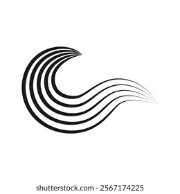 Flowing Wave Lines icon Design
