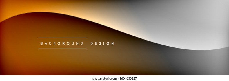 Ondas fluindo com efeitos de sombra 3d e gradientes de fluido. Plano de fundo abstrato na moda dinâmico. Ilustração vetorial para papel de parede, banner, fundo, cartão, livro, ilustração, página, capa