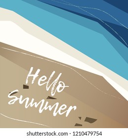 Flowing waves in flat style, abstract illustration