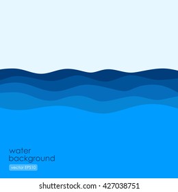 Flowing waves in flat style, abstract illustration