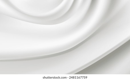 Textil fluido blanco con un diseño de Vector de Premium de textura sedosa para Anuncios, carteles y Fondos de pantalla.