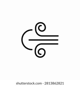 flowing wind breeze icon sign vector