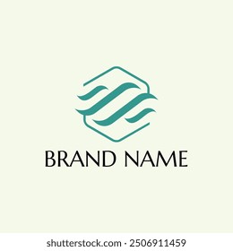 Flowing Wind Hexagon logo Concept