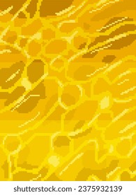 Flowing Yellow Liquid Texture Background, Pixel Art Style Artwork